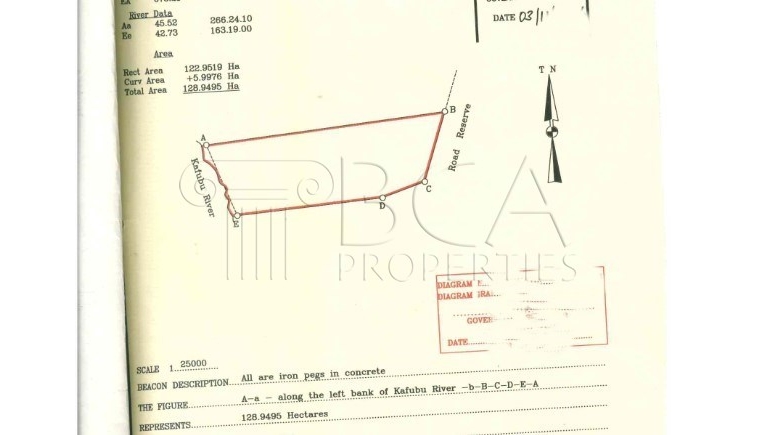 128 Hectare Commercial Farmland for Sale in Ndola